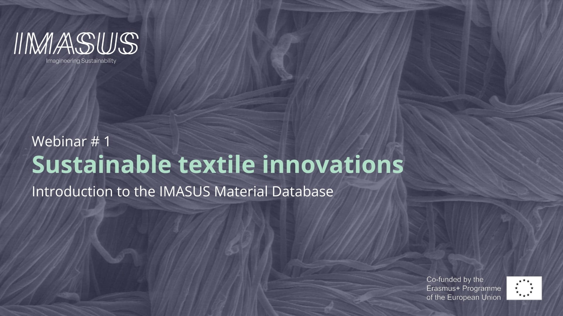 Webinar #1: Sustainable Textile Innovations and the IMASUS Material Database